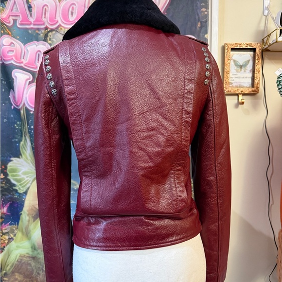 Burgundy Leather Jacket - Picture 5 of 15